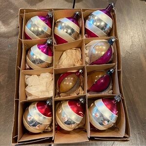 Vintage Fantasia Glass Christmas Ornaments